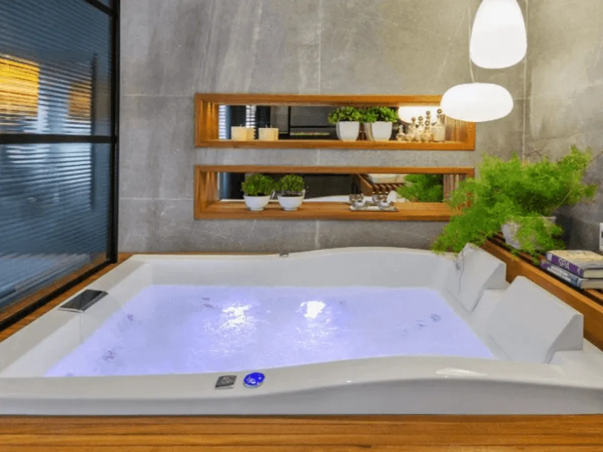 Área de lazer com spa em resort